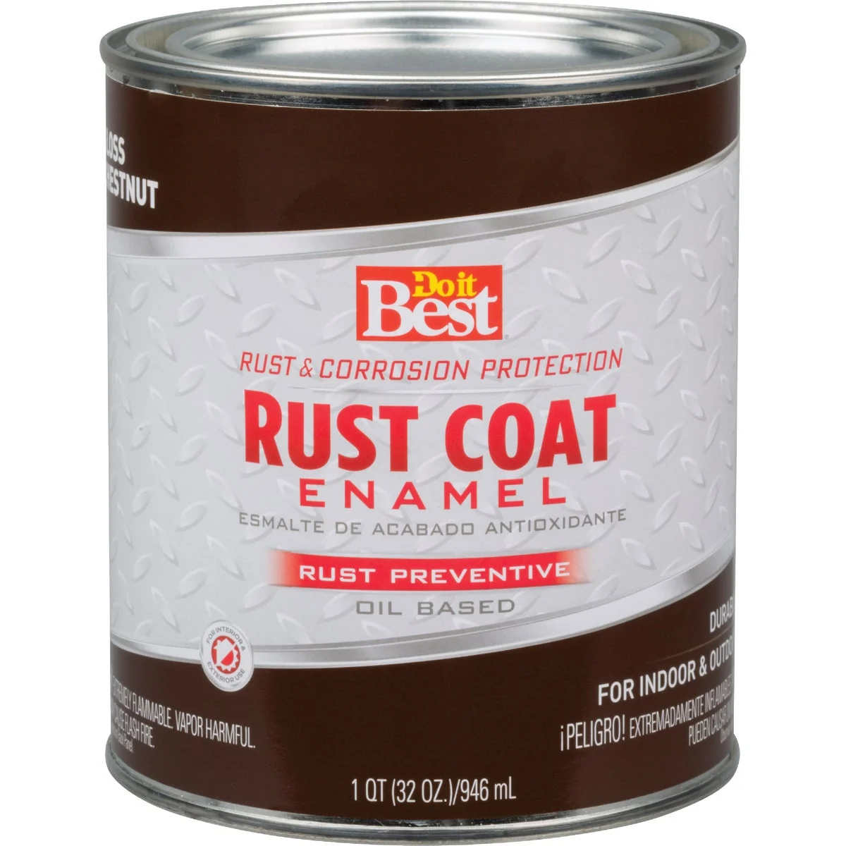 Practical Do it Rust Coat Oil-Based Gloss Enamel Chestnut 1 Qt. Outstanding