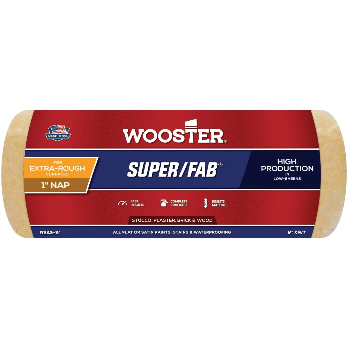 Detailed Wooster Super Fab 9 In. x 1 In. Knit Fabric Roller Cover World-Class