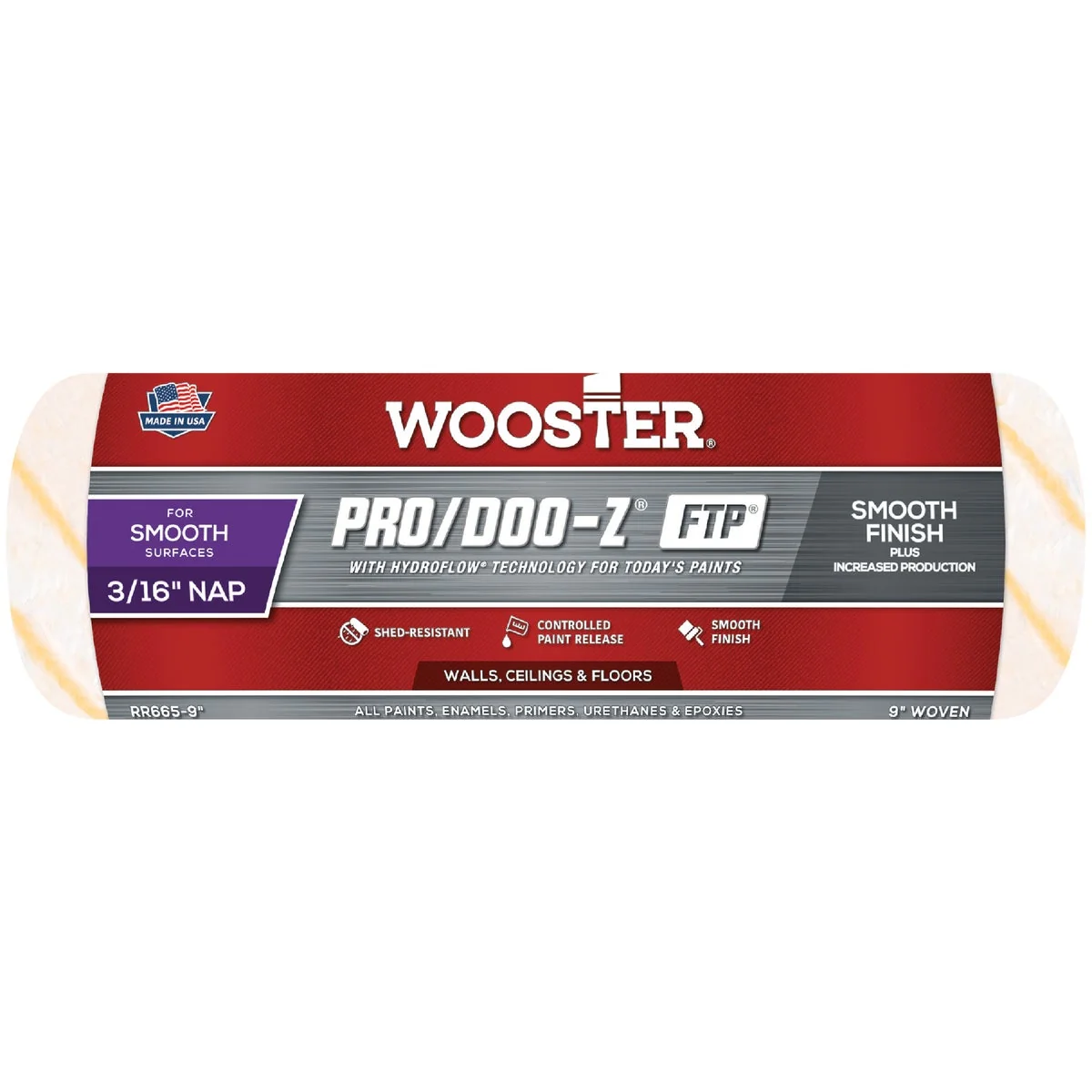 Eco-Friendly Wooster Pro Doo-Z FTP 9 In. x 3 16 In. Woven Fabric Roller Cover First-Class