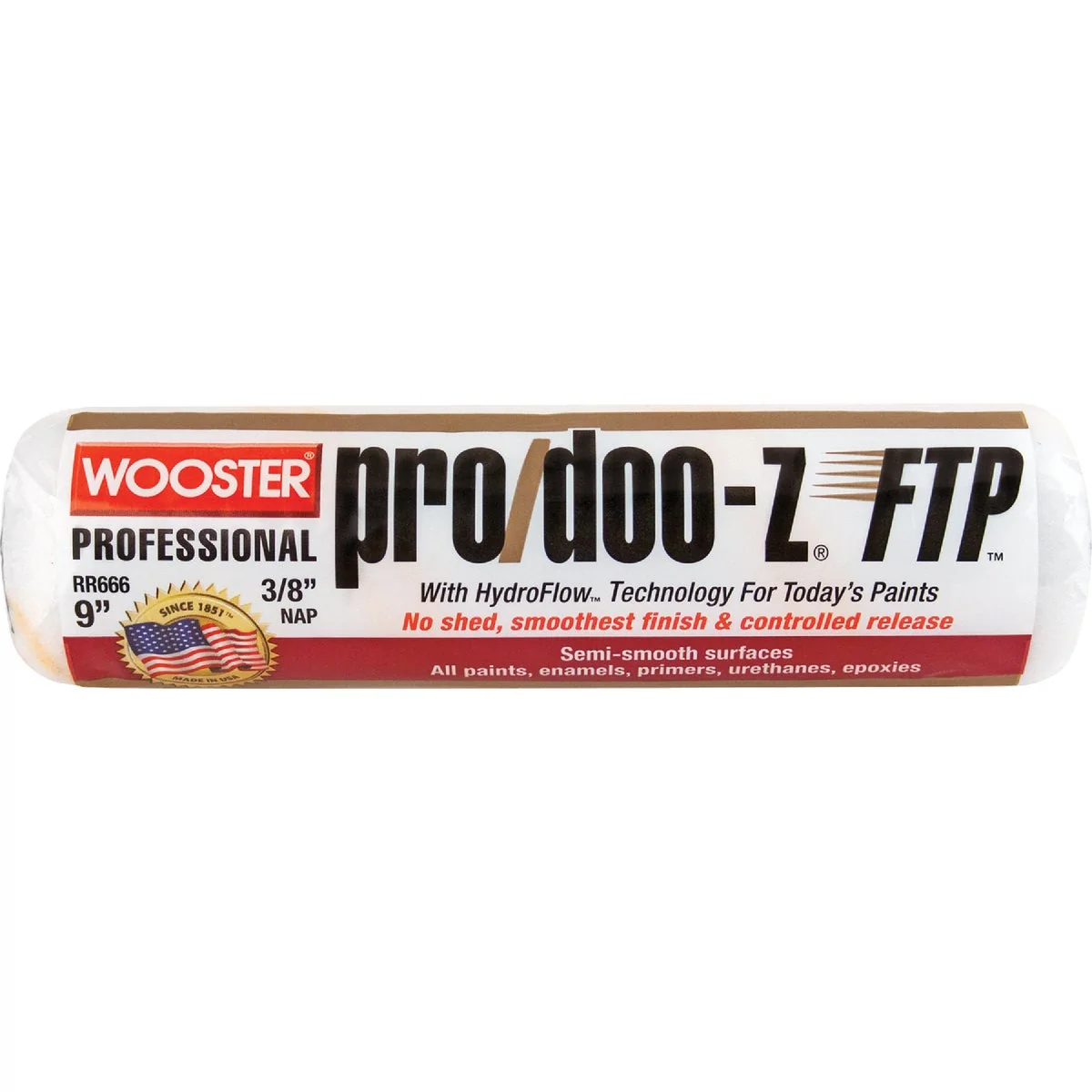 Premium Wooster Pro Doo-Z FTP 9 In. x 3 8 In. Woven Fabric Roller Cover Reusable