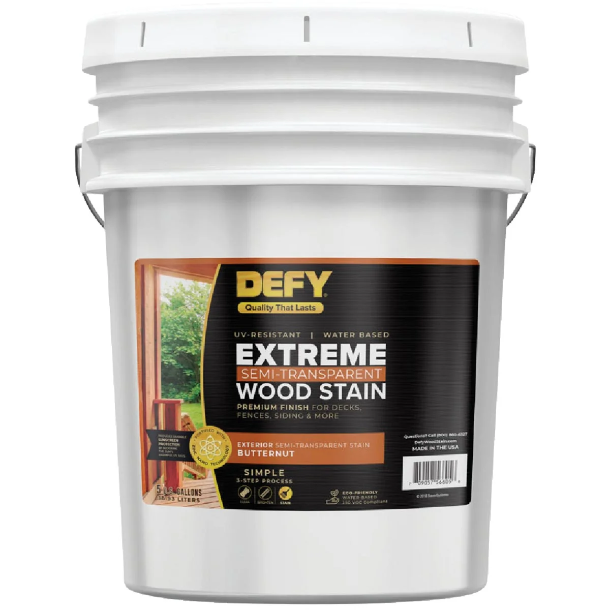 Outstanding DEFY Extreme Semi-Transparent Exterior Wood Stain Butternut 5 Gal. Top-Quality