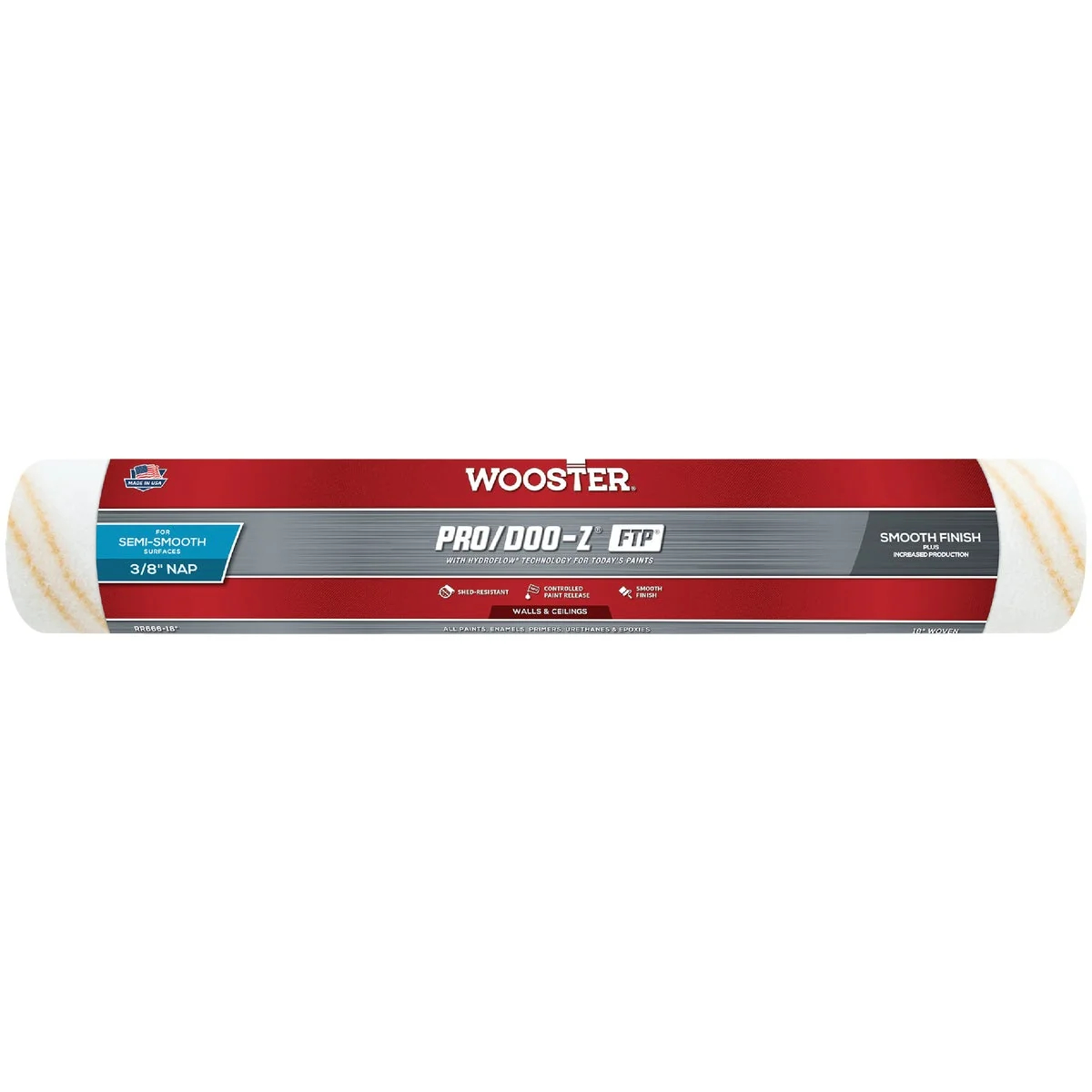 Refined Wooster Pro Doo-Z FTP 18 In. x 3 8 In. Woven Fabric Roller Cover Healthy