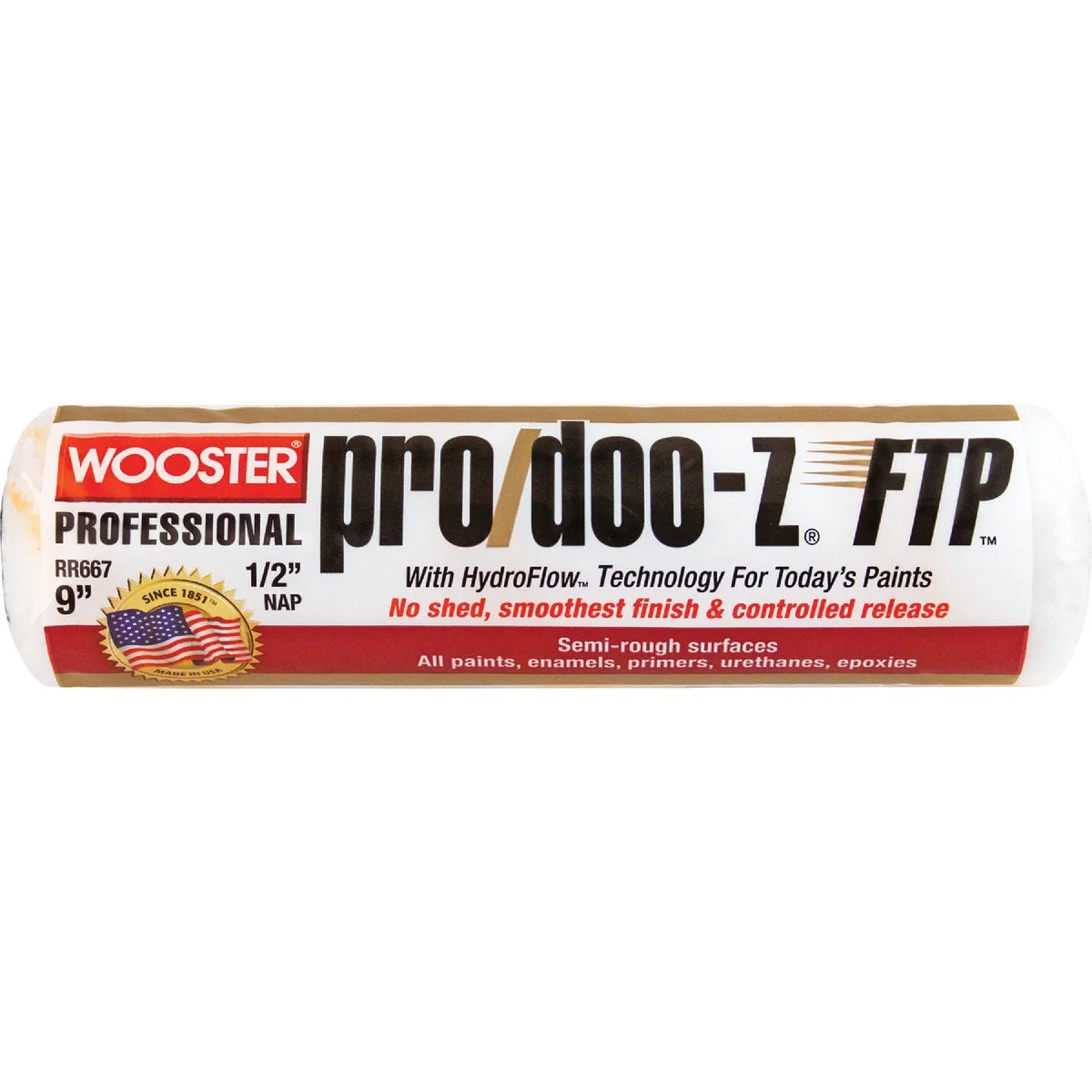 Elegant Wooster Pro Doo-Z FTP 9 In. x 1 2 In. Woven Fabric Roller Cover Exceptional