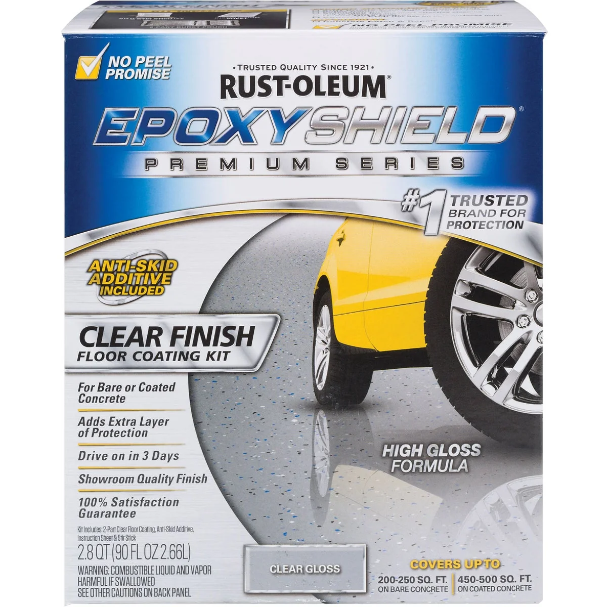 Natural Rust-Oleum EpoxyShield Clear Finish Floor Coating Kit Clear 2.8 Qt. Luxury