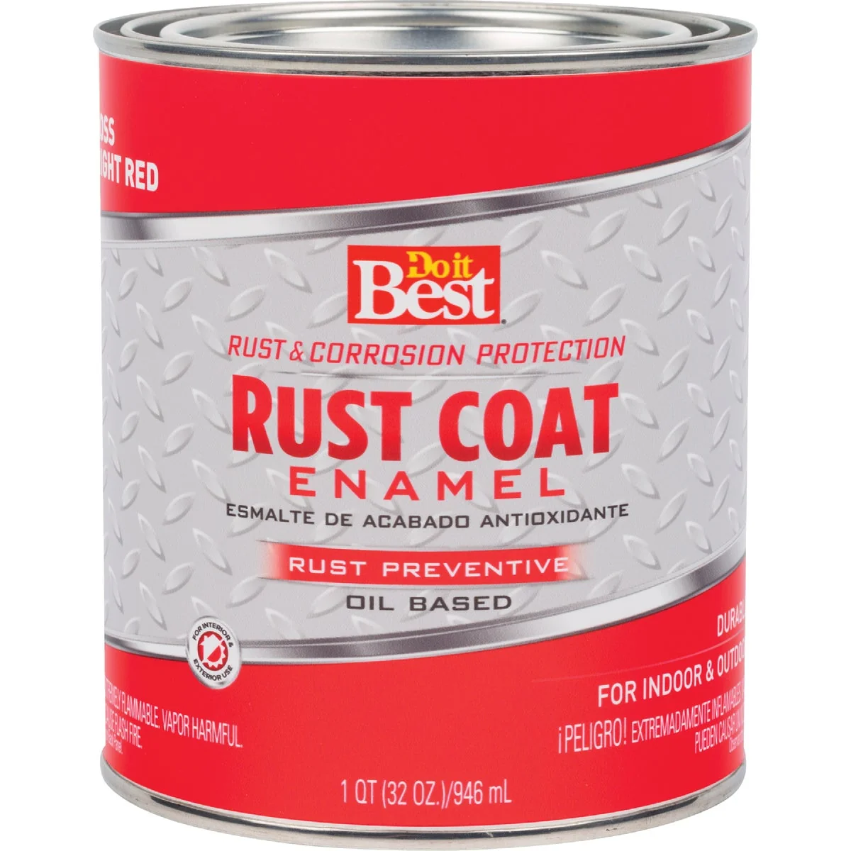 Refined Do it Rust Coat Oil-Based Gloss Enamel Bright Red 1 Qt. Reliable
