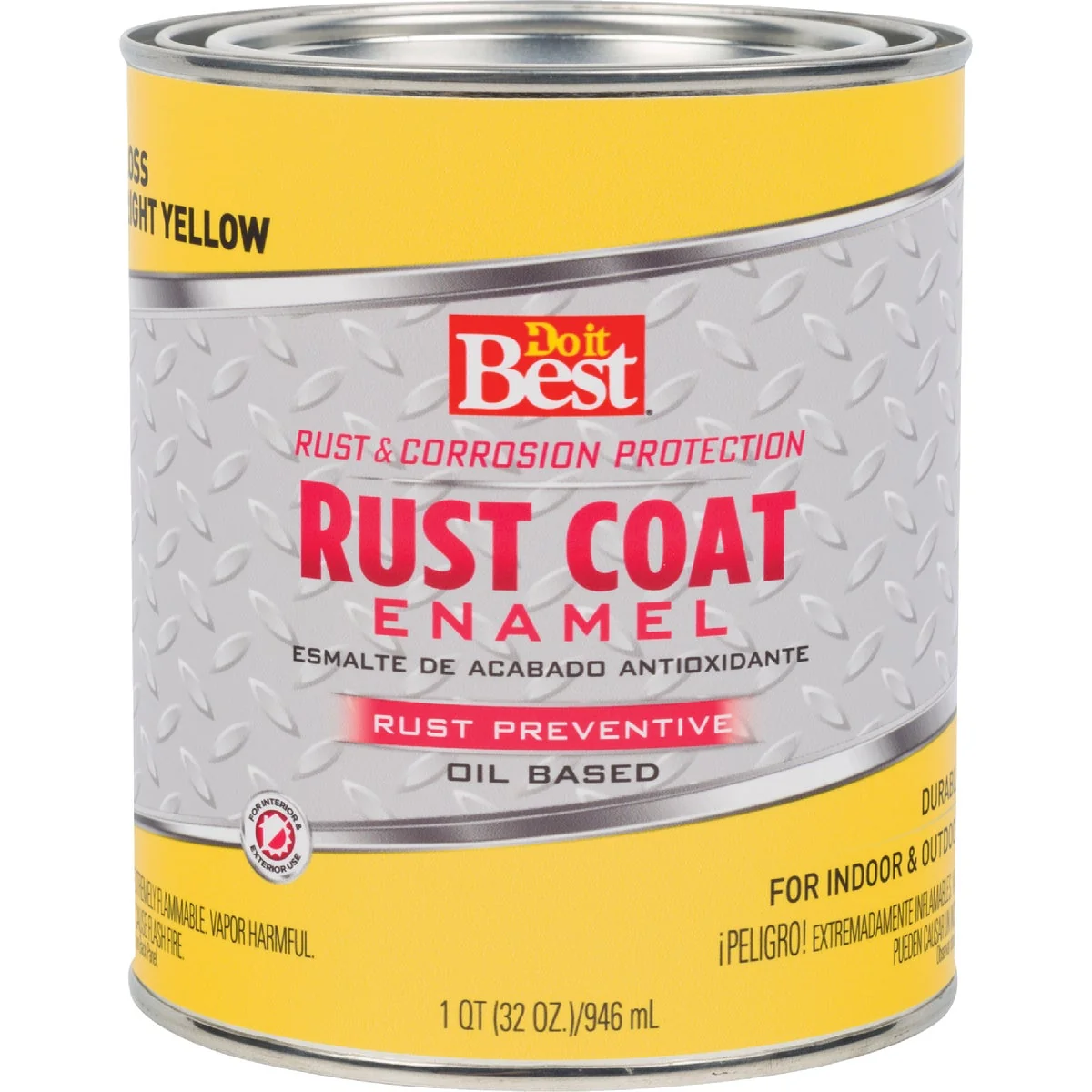 Fine Crafted Do it Rust Coat Oil-Based Gloss Enamel Bright Yellow 1 Qt. Sophisticated