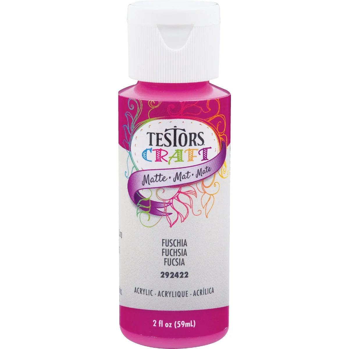Long-Lasting Testors 2 Oz. Acrylic Matte Craft Paint Fuschia Environmentally Friendly