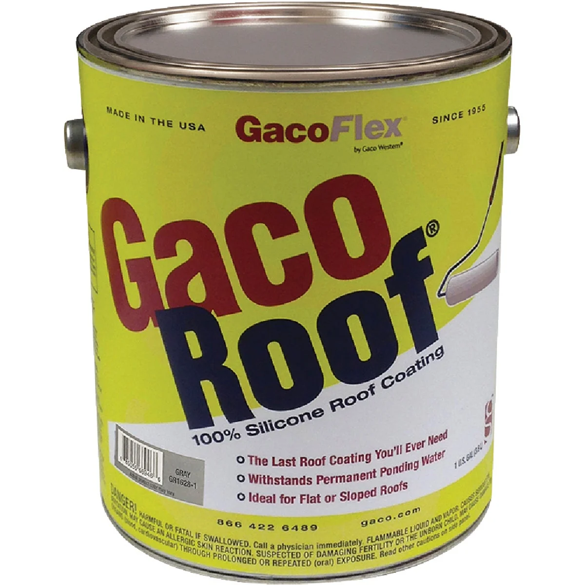 Flexible GacoFlex GacoRoof Silicone Roof Coating Gray 1 Gal. High-Performance