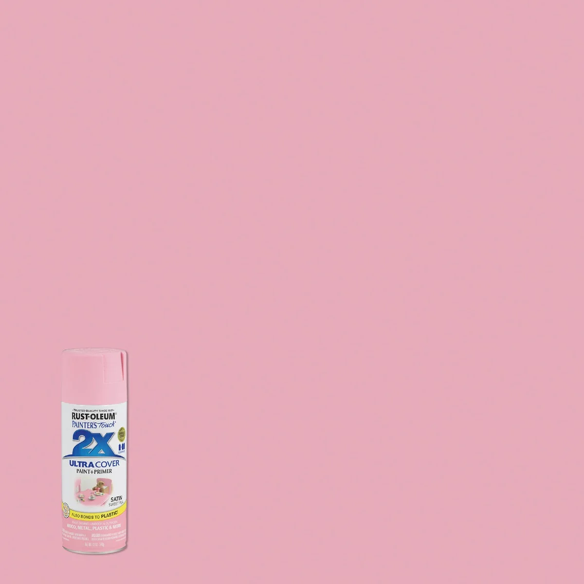 Green Rust-Oleum Painter's Touch 2X Ultra Cover 12 Oz. Satin Paint Primer Spray Paint Sweet Pea Traditional