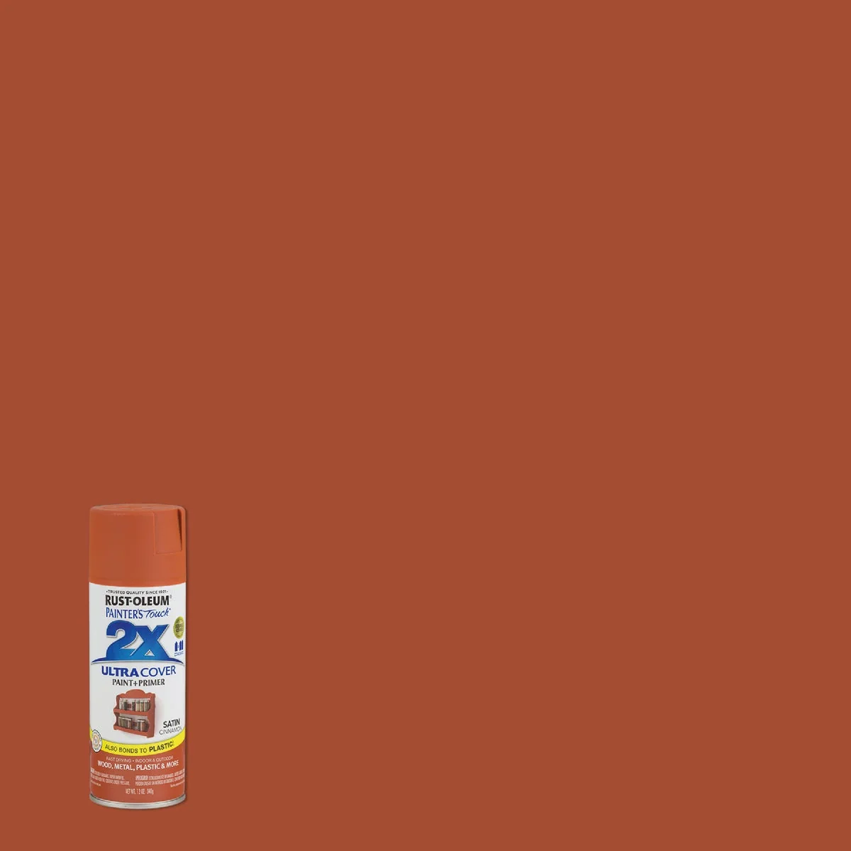 Next-Generation Rust-Oleum Painter's Touch 2X Ultra Cover 12 Oz. Satin Paint Primer Spray Paint Cinnamon Luxury