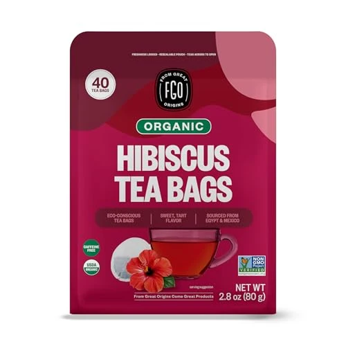 Sophisticated Organic Hibiscus Herbal Tea 40 Count Proven