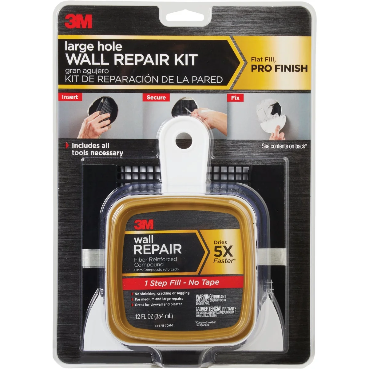 Refined 3M 12 Oz. High Strength Large Hole Repair Kit Natural