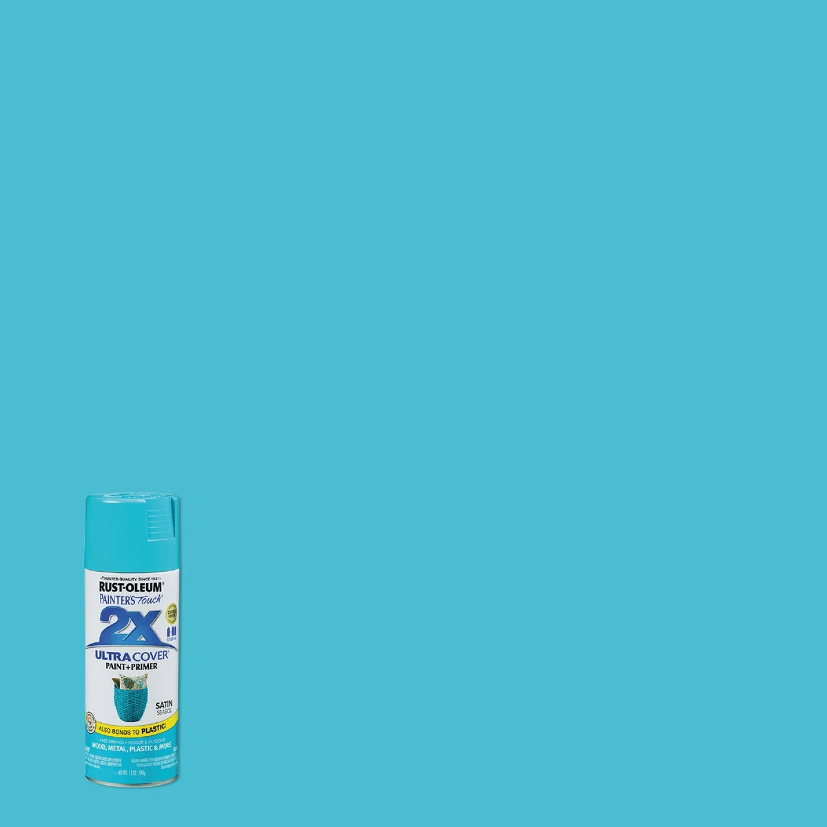 Refined Rust-Oleum Painter's Touch 2X Ultra Cover 12 Oz. Satin Paint Primer Spray Paint Seaside Authentic