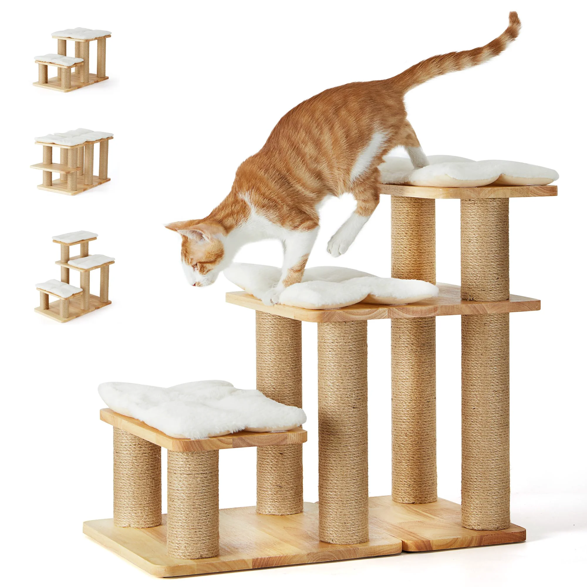 Elite FUKUMARU Dog Stairs — Solid Wood Pet Steps able Cat Ramp 200 lb Capacity 20-Inch Height Original Design