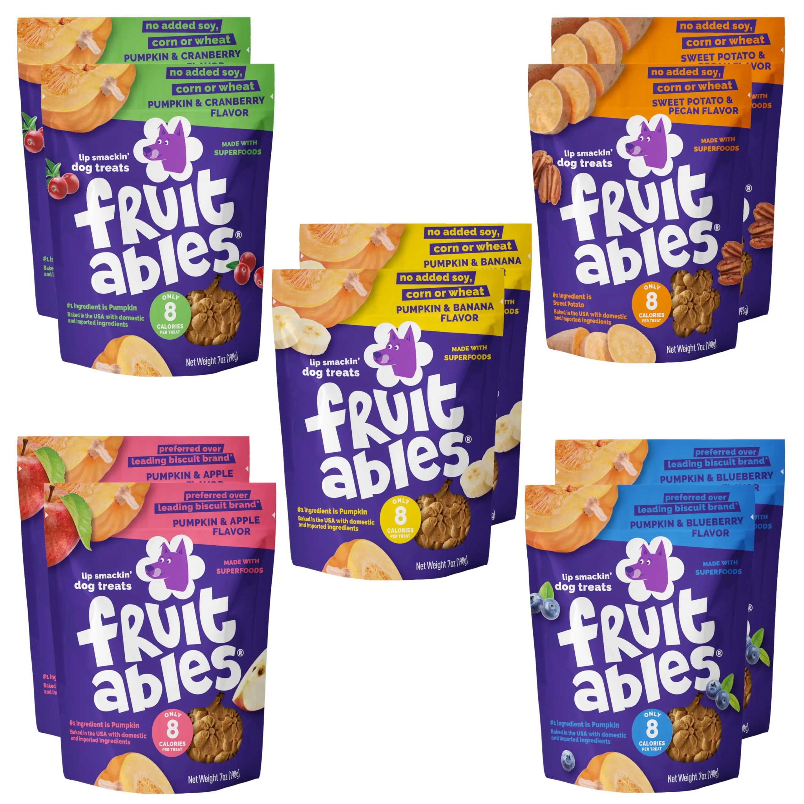 Specialty Fruitables Baked Pumpkin Dog Treats – Low-Calorie Wheat- Corn- Soy- 10-Pack Expertly Made