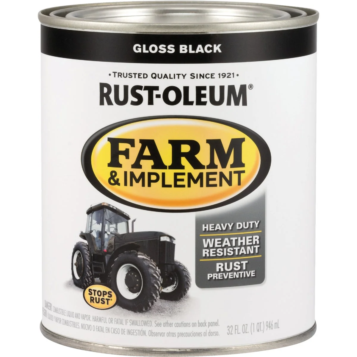 Convenient Rust-Oleum 1 Quart Black Gloss Farm Implement Enamel Trusted