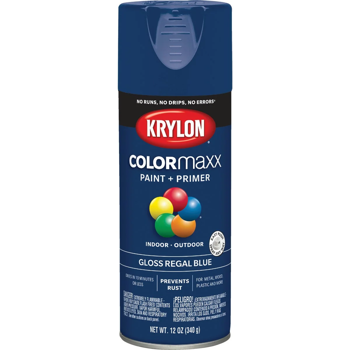 Authentic Krylon ColorMaxx 12 Oz. Gloss Spray Paint Regal Blue Breathable