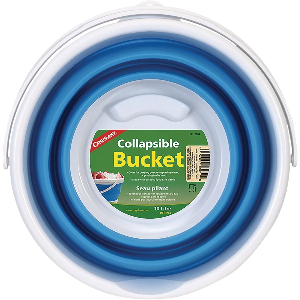 Stylish Coghlans 2.6 Gal. White Blue Collapsible Bucket Premium