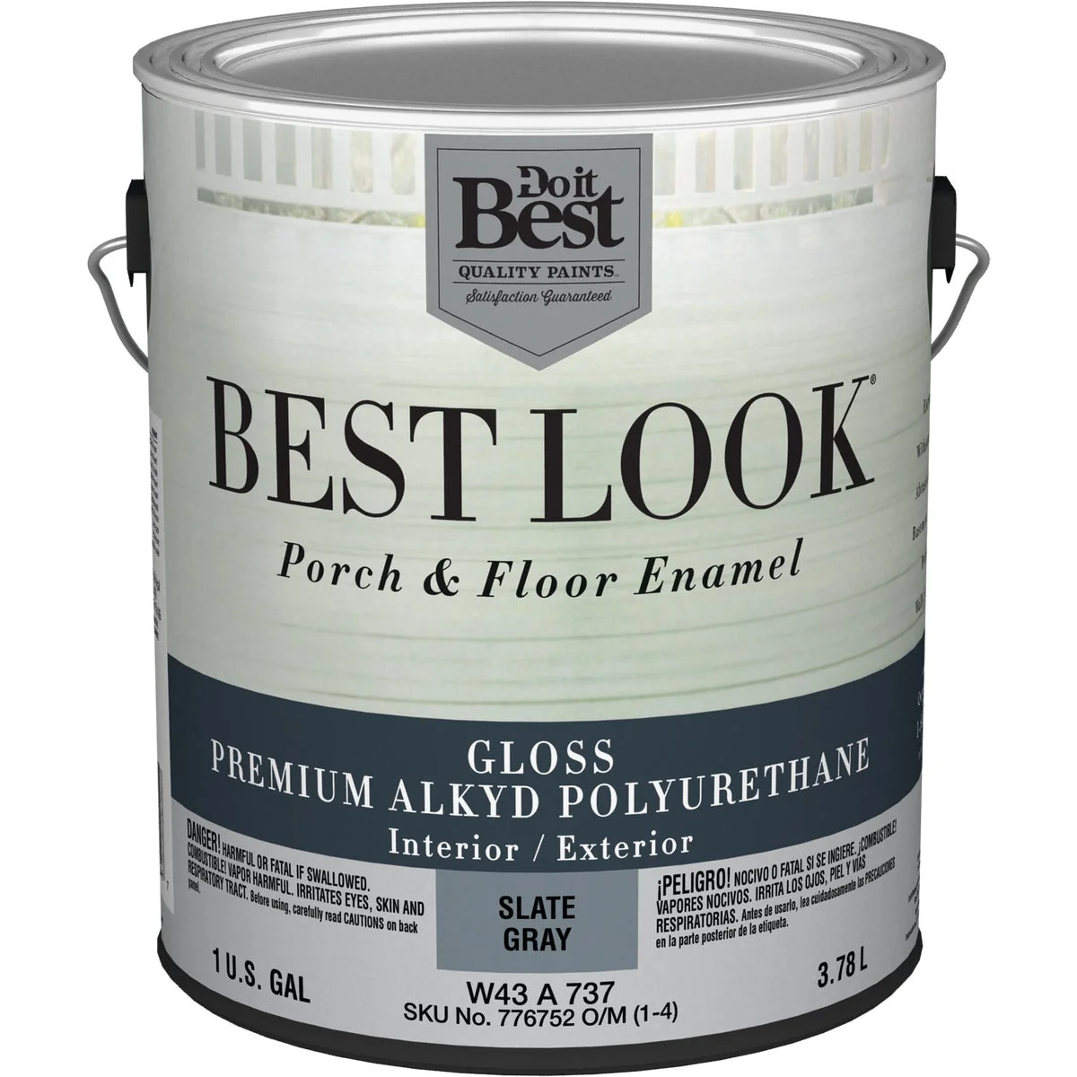 Solid Look 1 Gal. Slate Gray Polyurethane Gloss Porch Floor Enamel Comfortable