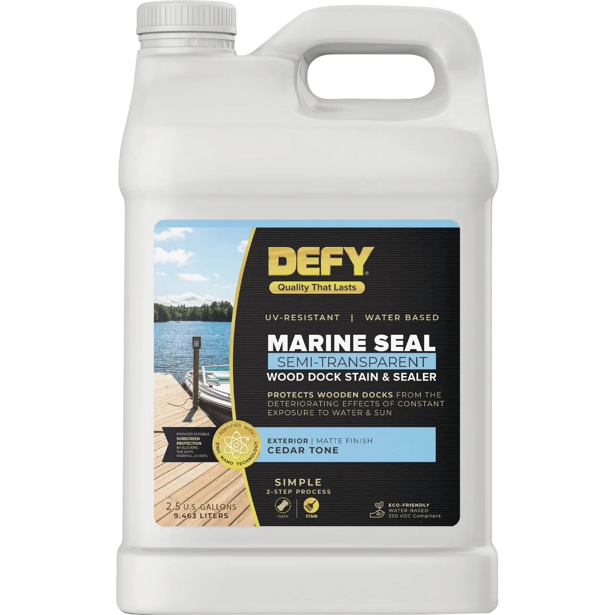 Crafted Defy Marine Seal Wood Dock Stain Sealer Cedar Tone 2.5 Gal. Selected