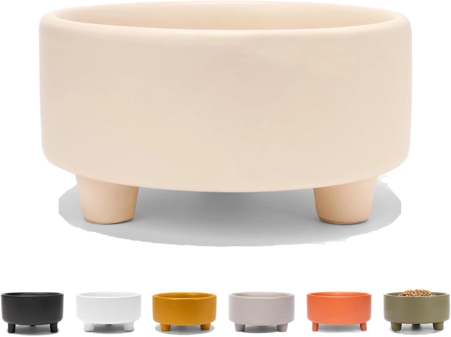 Dependable Waggo Uplift Ceramic Dog Bowl for Small Medium and Large Breeds - Heavyweight and Durable Pet Food and Water Dish Crock Dishwasher Safe Modern d Feeder Buttercream Large Easy-to-Use