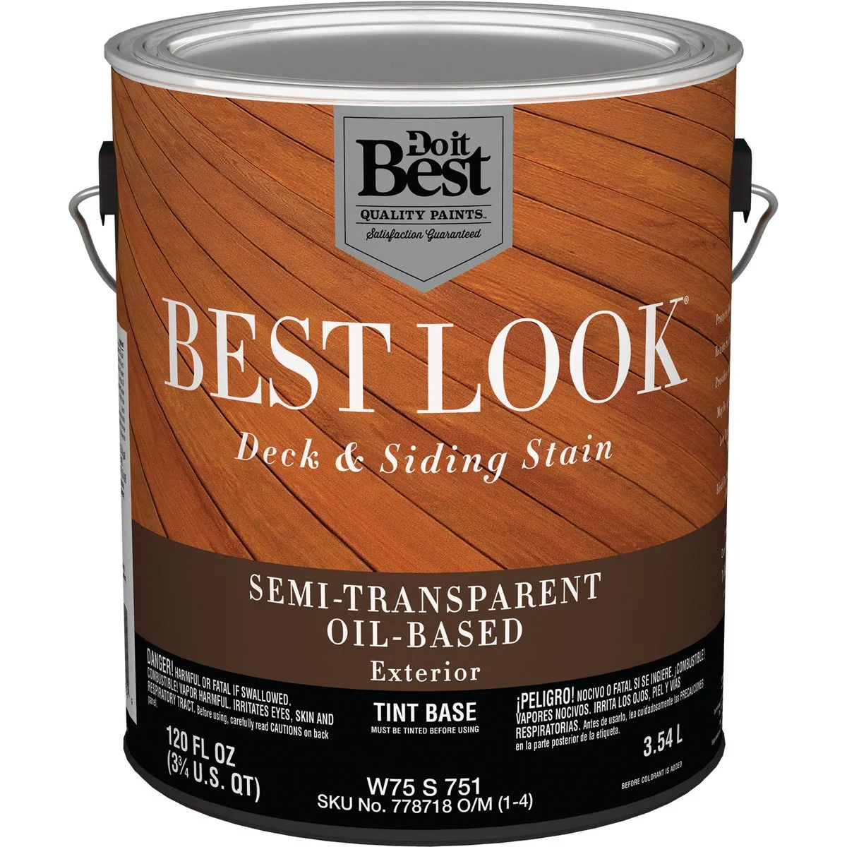 Superior Look Oil Based Semi-Transparent Deck Siding Exterior Stain Tint Base 1 Gal. Dependable