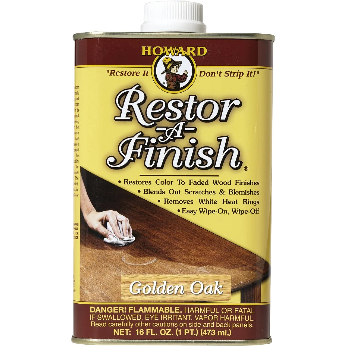 Authentic Howard Restor-A-Finish 16 Oz. Golden Oak Wood Finish Restorer Reusable