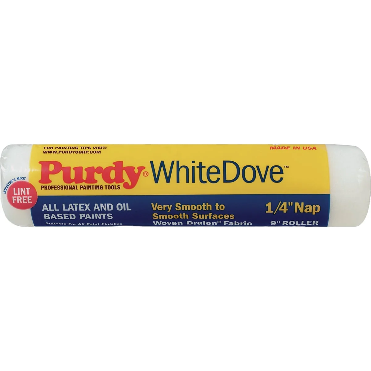 Reusable Purdy White Dove 9 In. x 1 4 In. Woven Fabric Roller Cover Clean