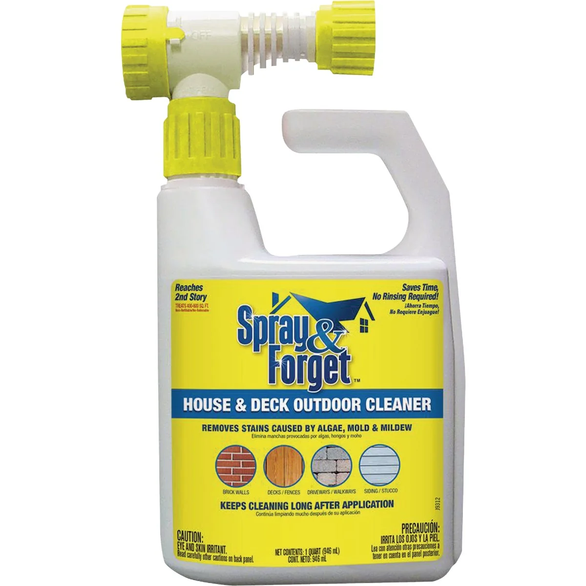 Lightweight Spray Forget 32 Oz. Hose End Sprayer House Deck Outdoor Cleaner Green