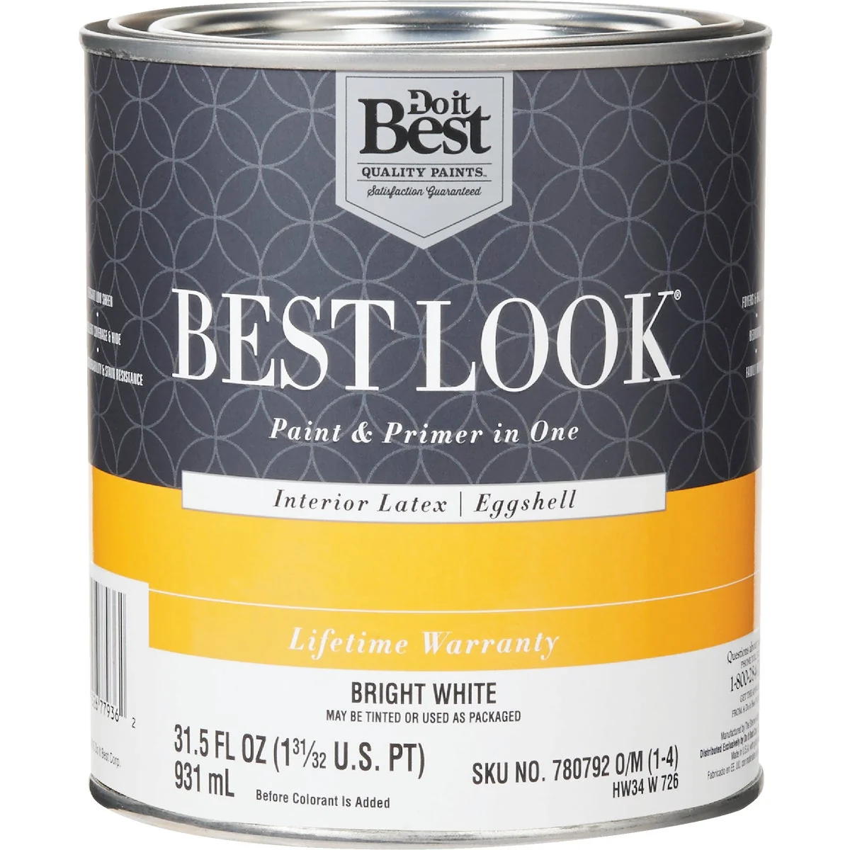 Fine Look Latex Paint Primer In One Eggshell Interior Wall Paint Bright White 1 Qt. Stylish