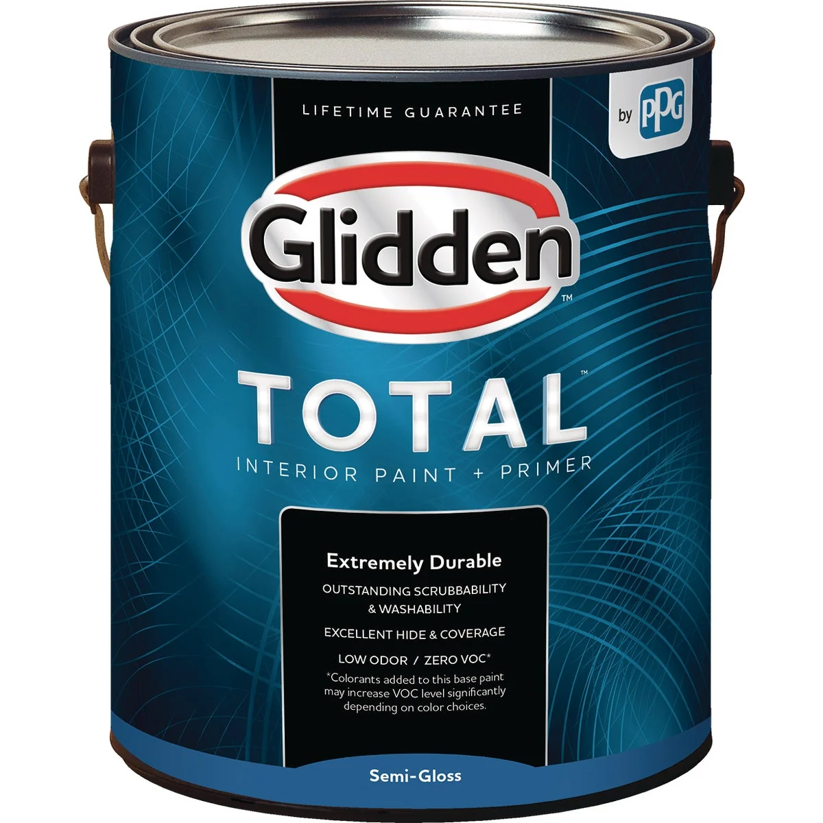 Refined Glidden Total Interior Paint Primer Semi-Gloss White Pastel Base 1 Gallon First-Class