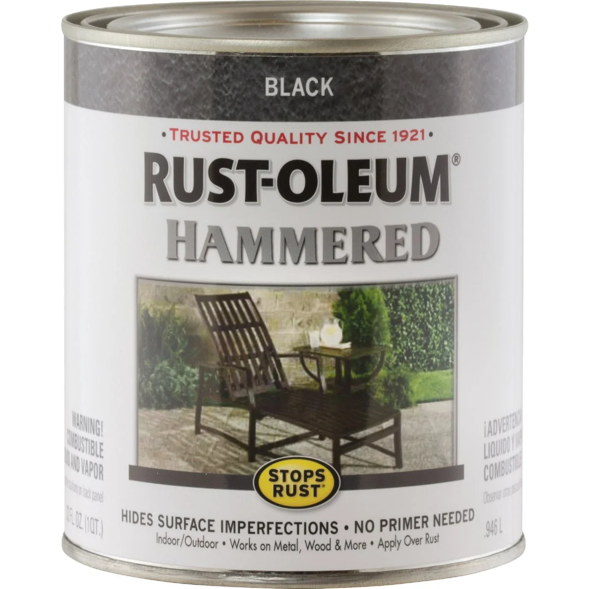 Luxury Rust-Oleum Stops Rust Hammered Paint Black 1 Qt. Solid