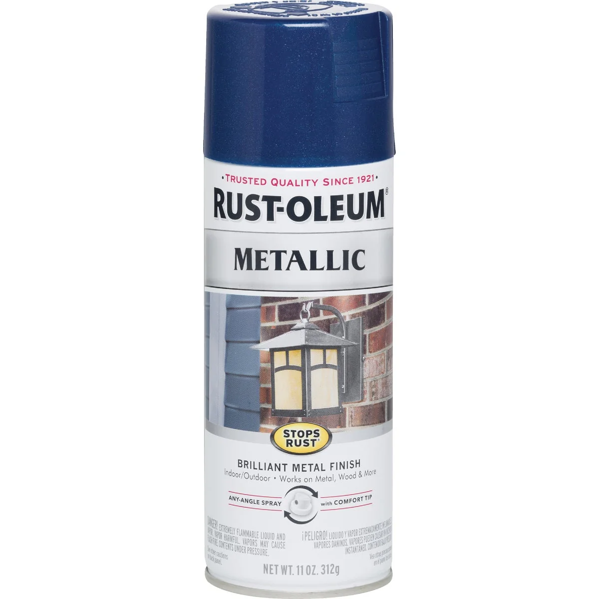 Premium Material Rust-Oleum Stops Rust 11 Oz. Metallic Satin Spray Paint Cobalt Blue Authentic