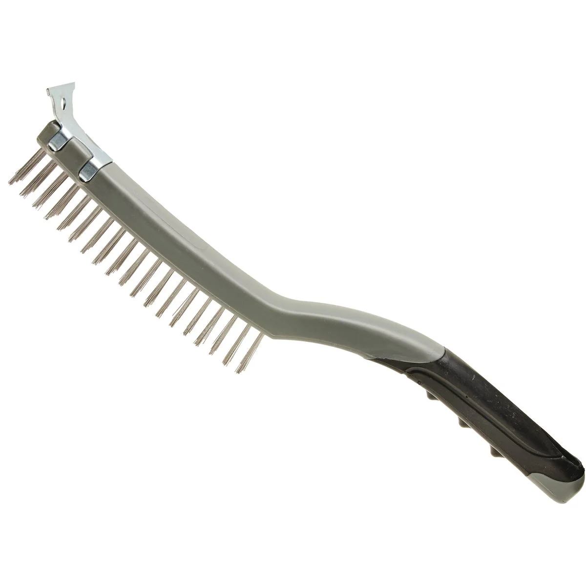 Functional Look 5-1 4 In. x 1 2 In. Stiff Stainless Steel Wire Brush with Scraper Minimalist