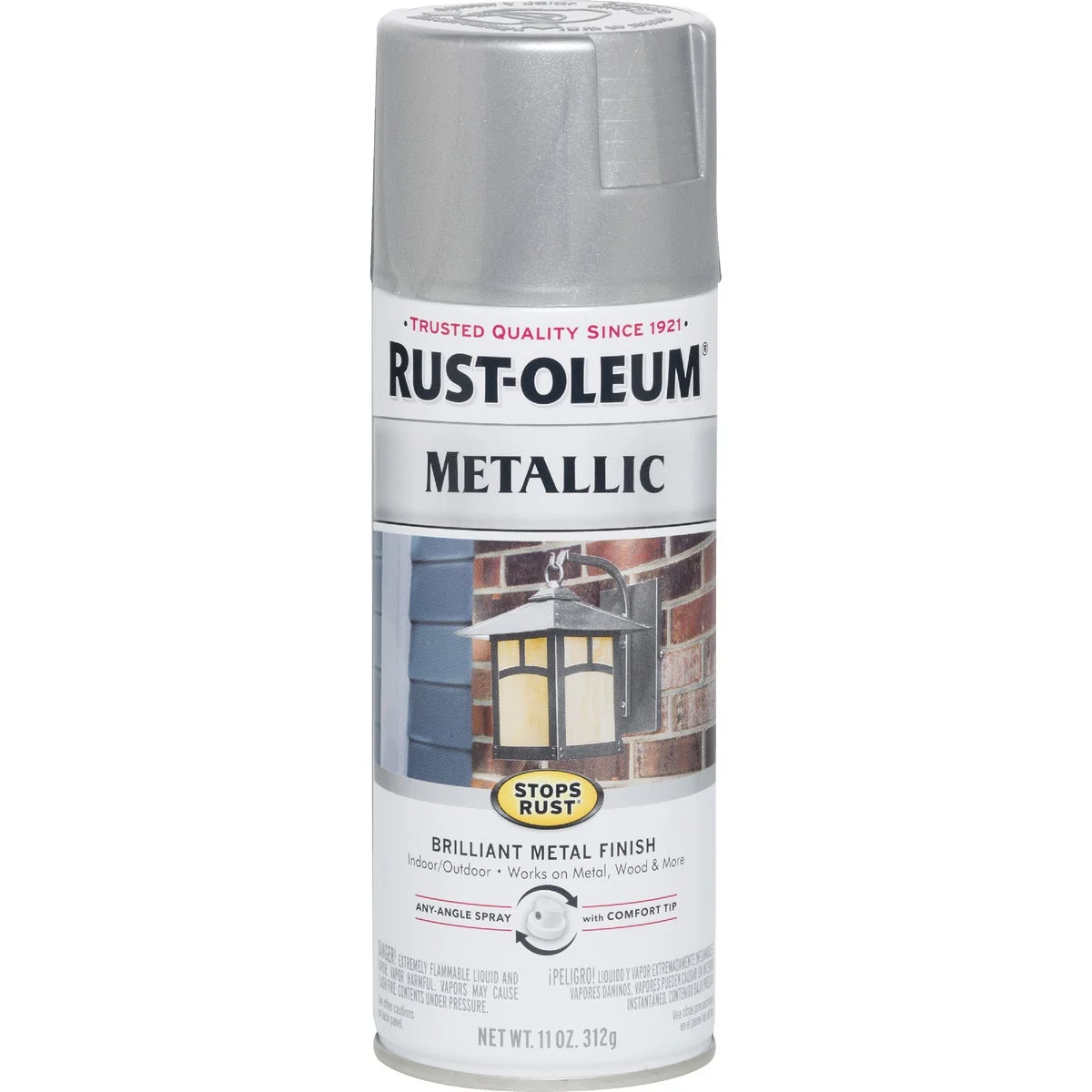 Elegant Rust-Oleum Stops Rust 11 Oz. Metallic Satin Spray Paint Silver Contemporary