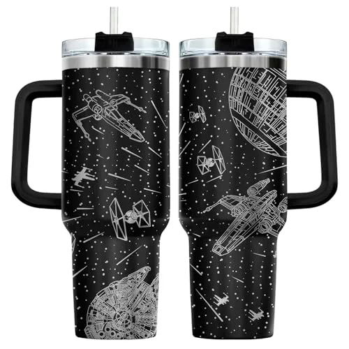 Durable Space Galaxy Sci Fi Falcon 40 oz Tumbler with Handle Premium