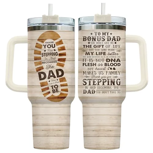 World-Class Bonus Dad Stepdad Thank You 40 oz Tumbler with Handle Fast