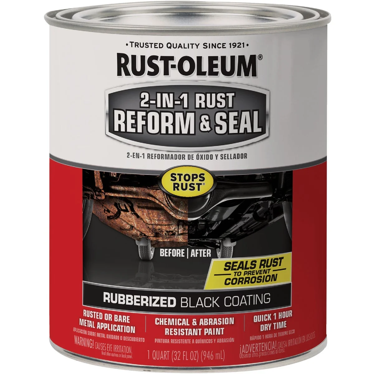 High-End Rust-Oleum 1 Quart Liquid 2-In-1 Reform Seal Rubberized Auto Undercoat Excellent