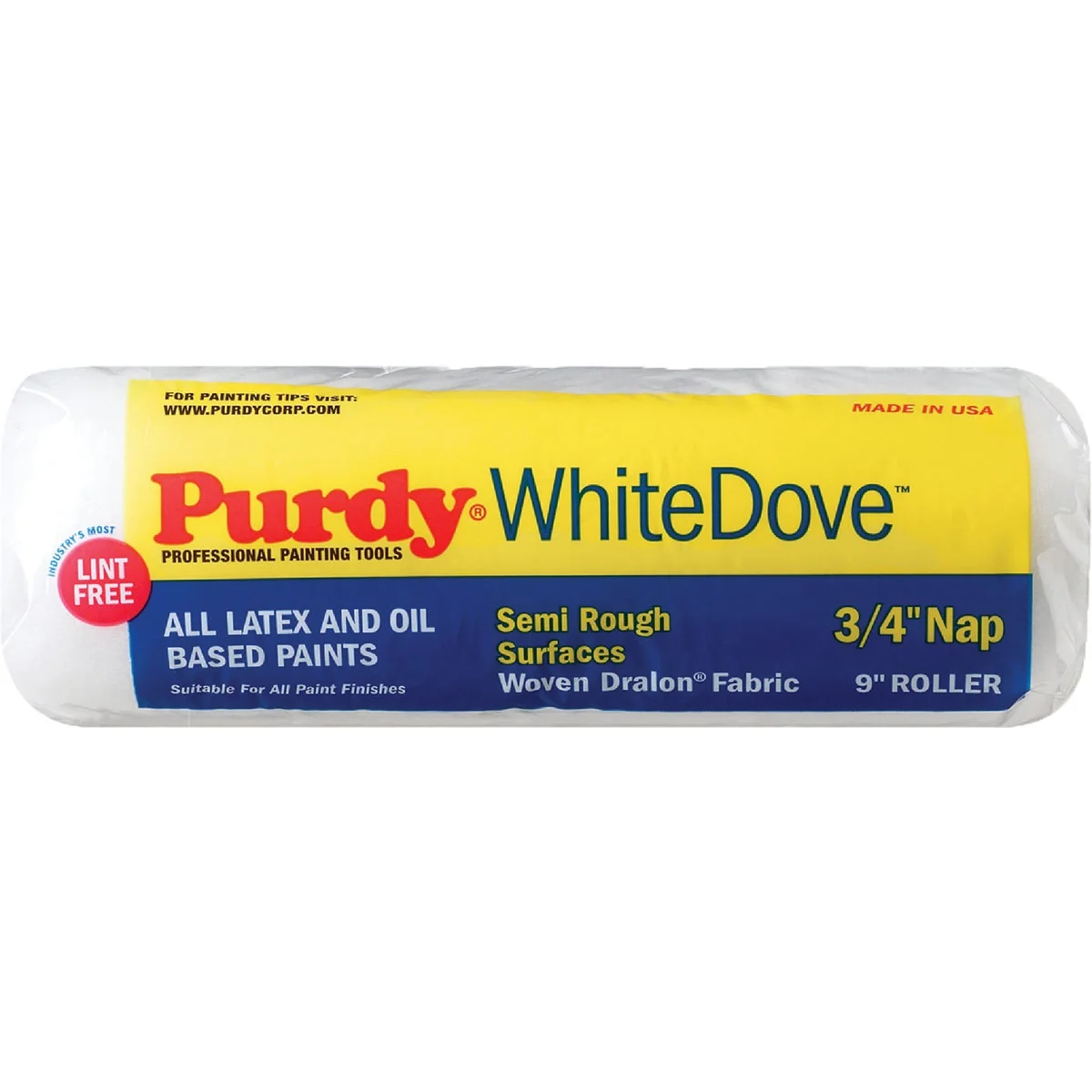 Crafted Purdy White Dove 9 In. x 3 4 In. Woven Fabric Roller Cover Expertly Made