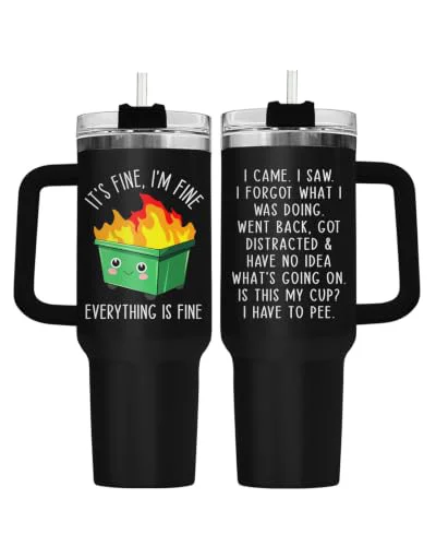 Top-Quality Dumpster Fire This Little 40 oz Tumbler with Handle First-Class