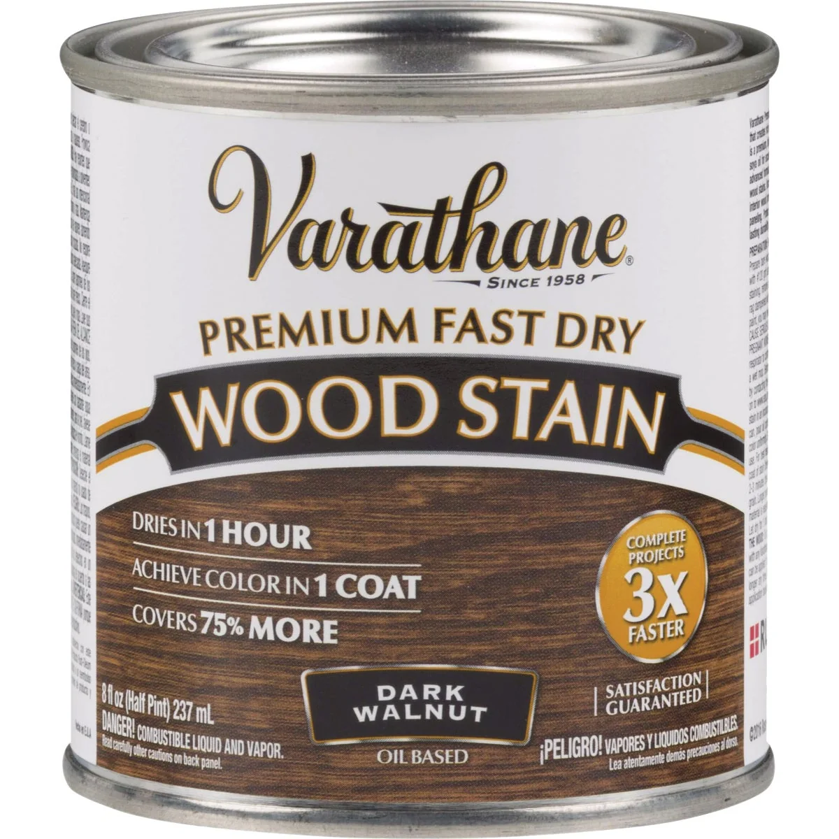 First-Class Varathane Fast Dry Dark Walnut Urethane Modified Alkyd Interior Wood Stain 1 2 Pt. Fine Crafted