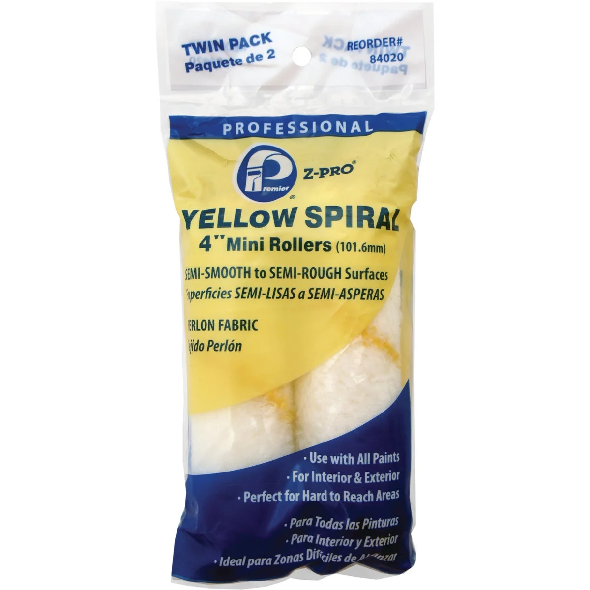 Recyclable Premier Z-Pro 4 In. x 1 2 In. Perlon Woven Mini Roller Cover 2-Pack Expertly Made