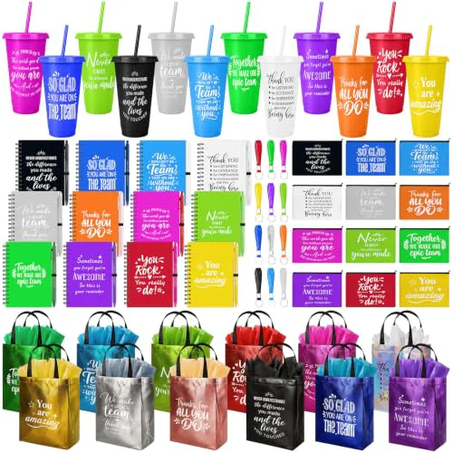 Breathable 12 Sets Employee Appreciation Gifts Bulk 24 oz Inspirational Straw Cups 84 Count Elegant