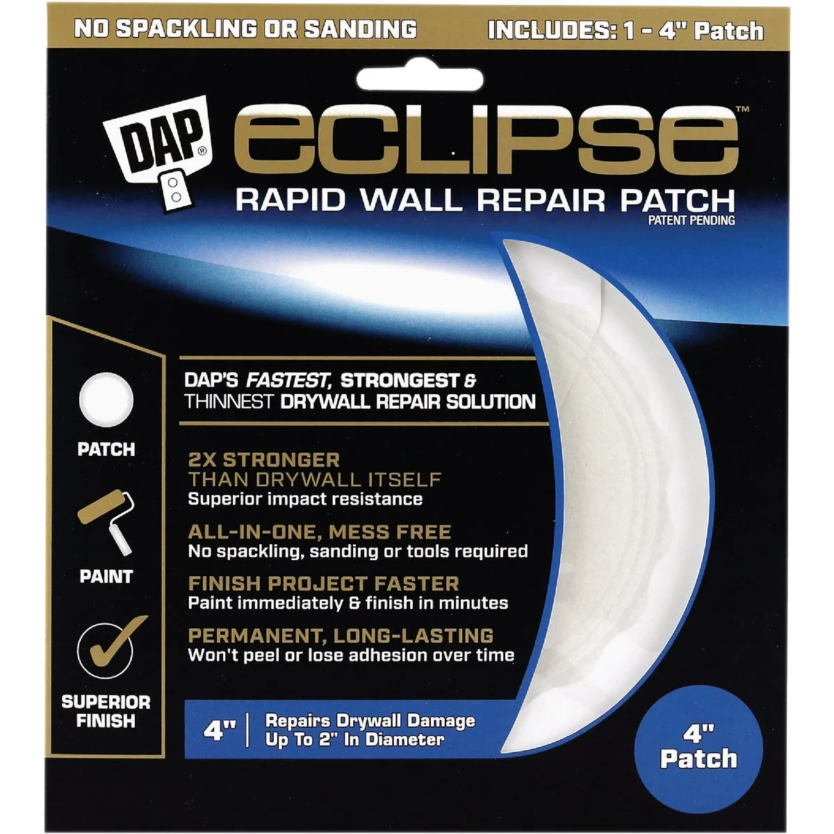 Optimized DAP Eclipse 4 In. Rapid Wall Repair Patch Smart