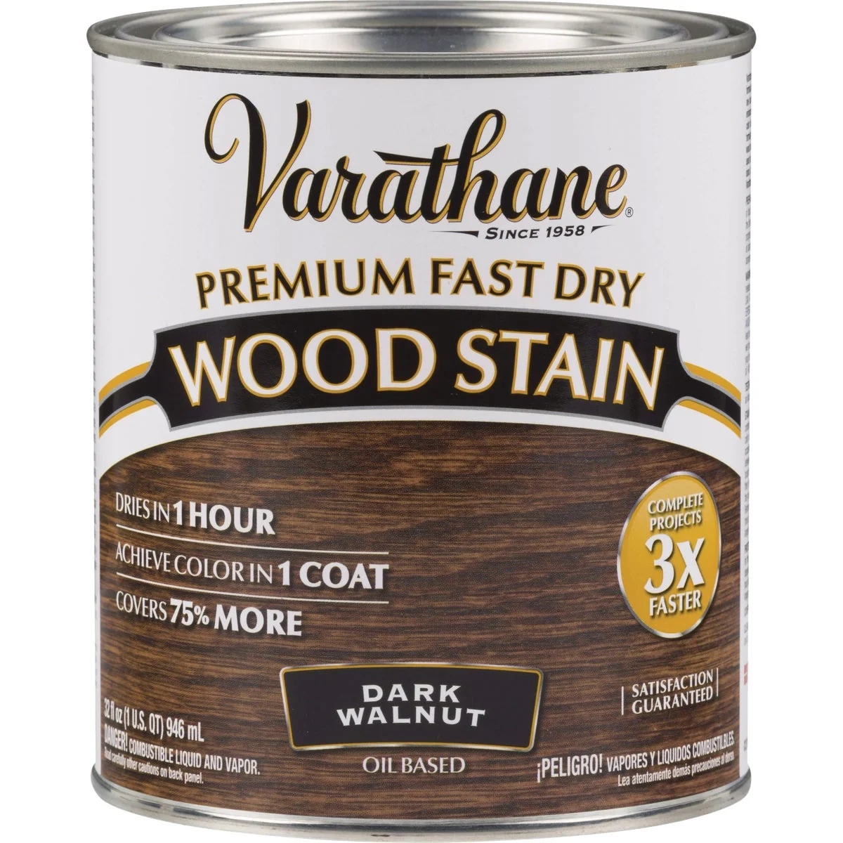 Selected Varathane Fast Dry Dark Walnut Urethane Modified Alkyd Interior Wood Stain 1 Qt. Casual