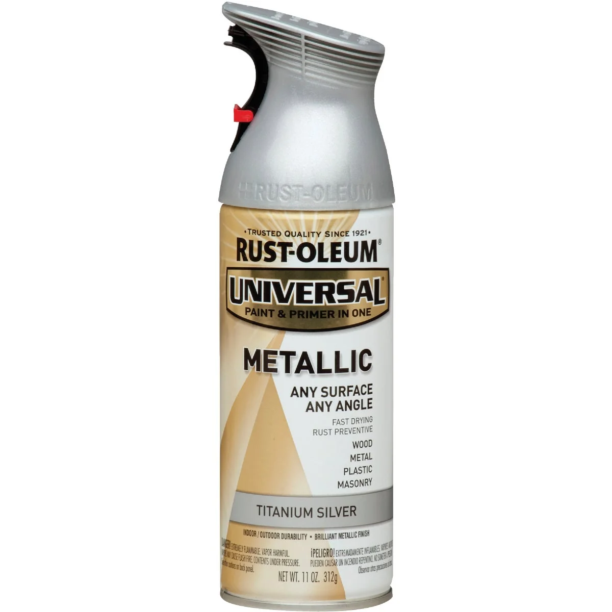 Clean Rust-Oleum Universal 11 Oz. Metallic Titanium Silver Paint Minimalist