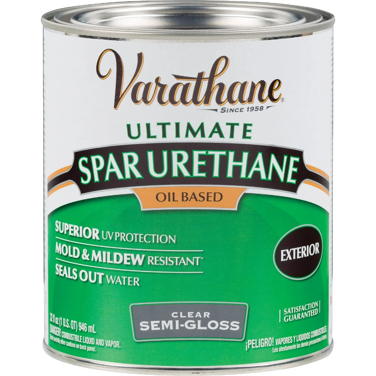 Stylish Varathane Semi-Gloss Clear Low VOC Exterior Spar Urethane 1 Qt. Reliable
