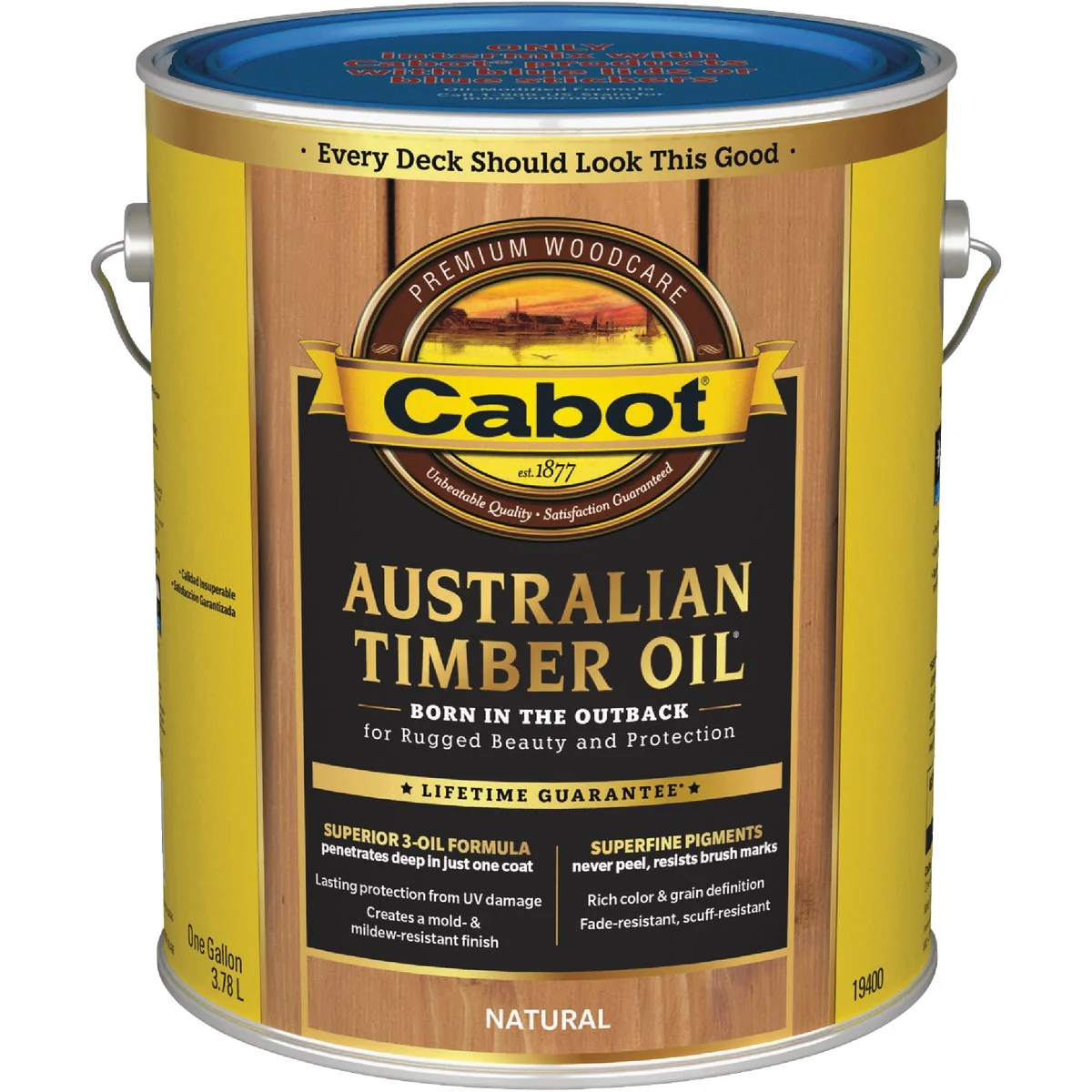Superior Cabot Australian Timber Oil Water Reducible Translucent Exterior Oil Finish Natural 1 Gal. Solid