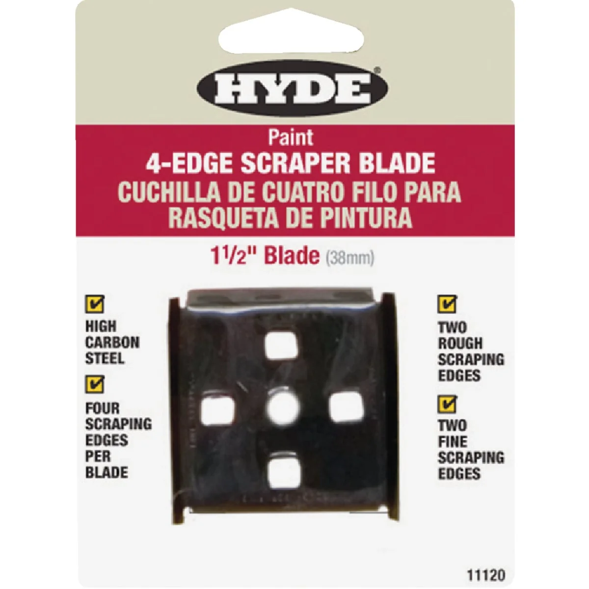 Verified Hyde 1-1 2 In. 4-Edge Scraper Blade Comfortable