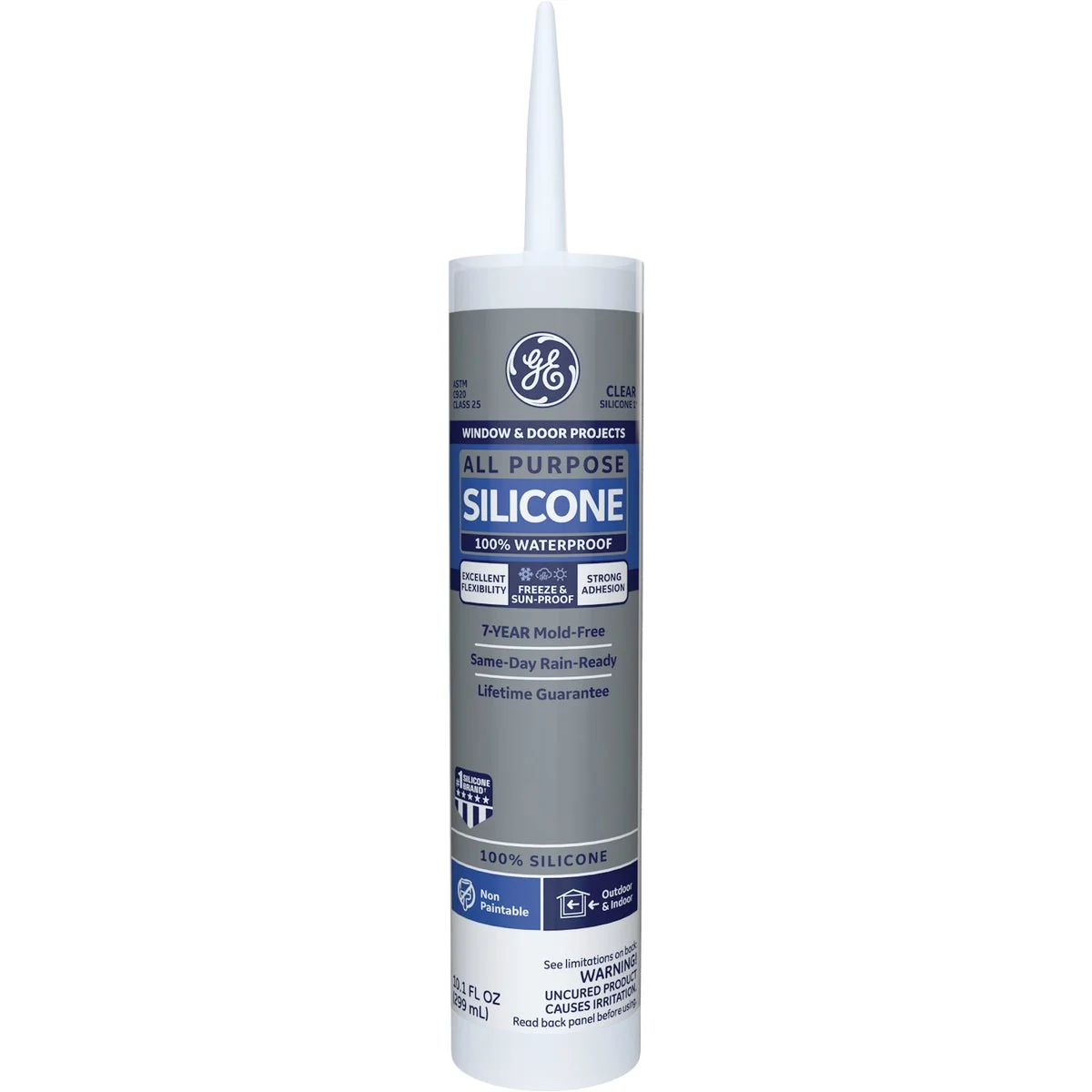 Durable GE All Purpose Silicone 1 Sealant Clear 10.1oz Casual